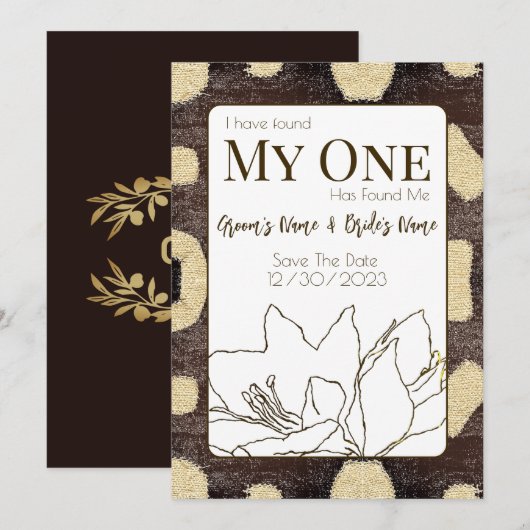 Kuba Mud Cloth Pattern Tribal African Weddenschap Save The Date (Voorkant / Achterkant)