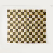 Kuba Style 071019 - Zwart, wit en goud v1 Wandkleed (Voorkant (horizontaal))