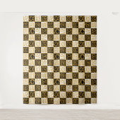 Kuba Style 071019 - Zwart, wit en goud v1 Wandkleed (Voorkant)