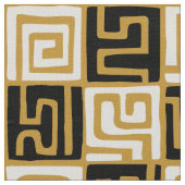 Kuba Style Pattern 071019 (02) - B&W on Gold Stof (Close Up)