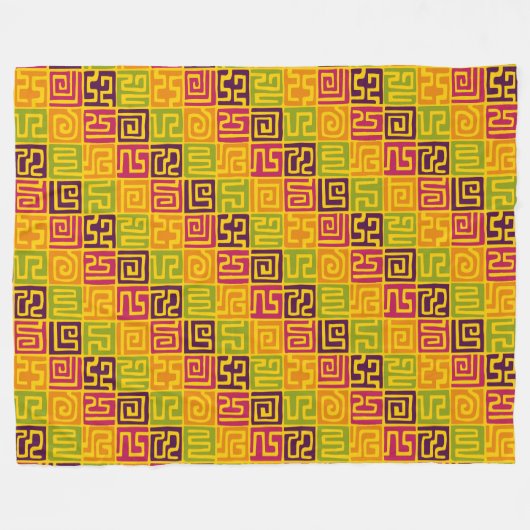 Kuba Style Pattern 071019 - kleurrijk Fleece Deken (Voorkant (Horizontaal))