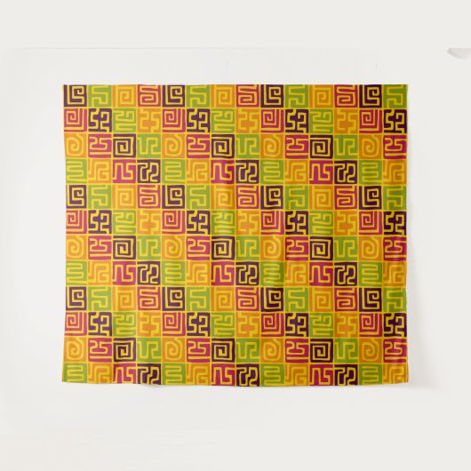 Kuba Style Pattern 071019 - kleurrijk Wandkleed (Voorkant (horizontaal))