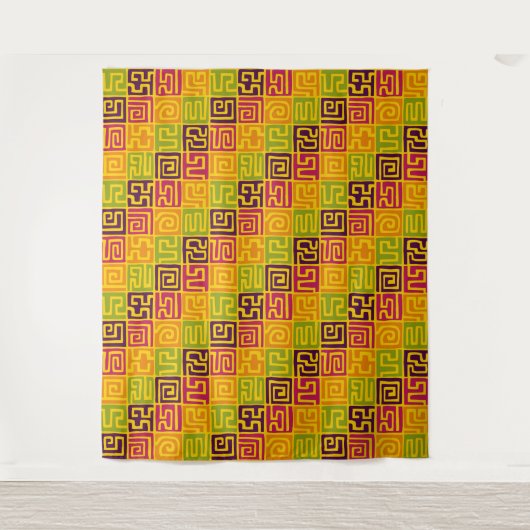 Kuba Style Pattern 071019 - kleurrijk Wandkleed (Voorkant)