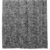 Kuba Style Pattern 071019 - Zwart-wit Douchegordijn (Voorkant)