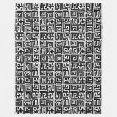 Kuba Style Pattern 071019 - Zwart-wit Fleece Deken (Voorkant)