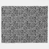 Kuba Style Pattern 071019 - Zwart-wit Fleece Deken (Voorkant (Horizontaal))