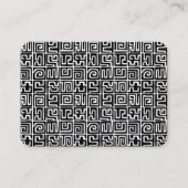 Kuba Style Pattern 071019 - Zwart-wit Visitekaartje (Voorkant)