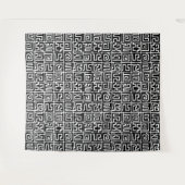 Kuba Style Pattern 071019 - Zwart-wit Wandkleed (Voorkant (horizontaal))