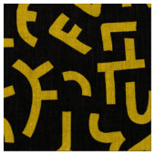 Kuba Style Pattern 121019 - Amber on Black Stof (Close Up)