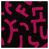 Kuba Style Pattern 121019 - Neon Red on Black Stof (Close Up)