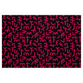 Kuba Style Pattern 121019 - Neon Red on Black Stof (Fat Quarter)