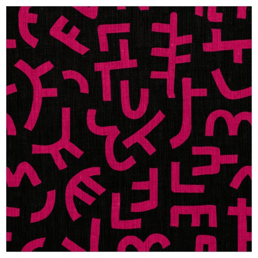 Kuba Style Pattern 121019 - Neon Red on Black Stof (Swatch)