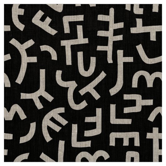 Kuba Style Pattern 121019 - White en Black Stof (Swatch)