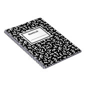 Kuba Style Pattern 121019 - White on Black Notitieboek (Rechterzijde)