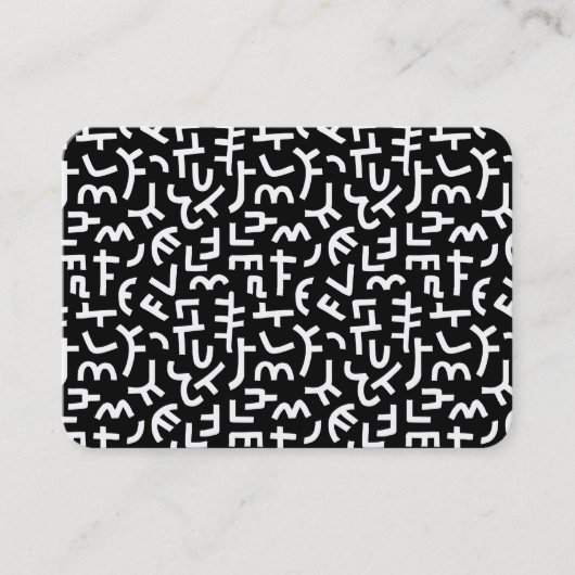Kuba Style Pattern 121019 - White on Black Visitekaartje (Voorkant)