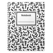 Kuba Style Pattern 121019 - zwart op wit Notitieboek (Voorkant)