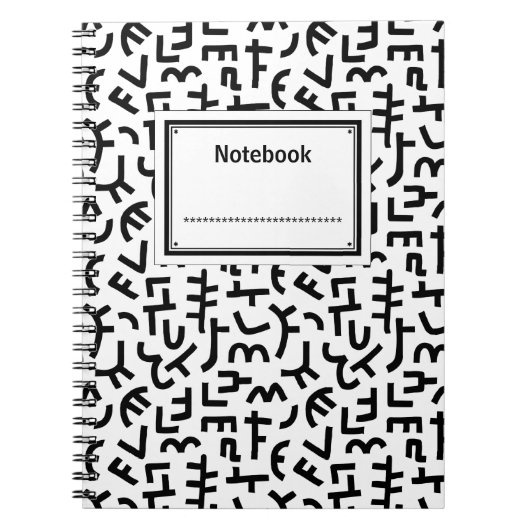 Kuba Style Pattern 121019 - zwart op wit Notitieboek (Voorkant)