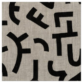Kuba Style Pattern 121019 - zwart op wit Stof (Close Up)