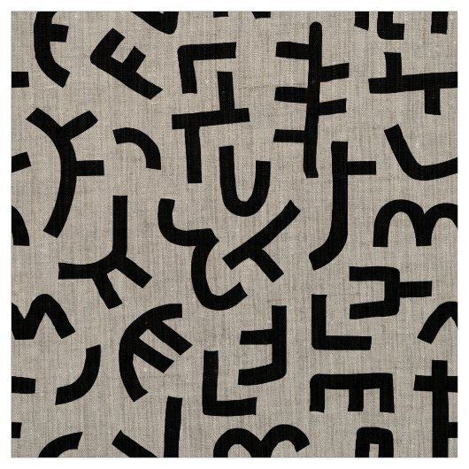 Kuba Style Pattern 121019 - zwart op wit Stof (Swatch)