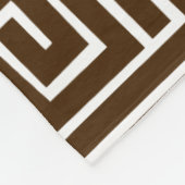 Kuba Style Pattern 280922 - Donkerbruin op wit Fleece Deken (Hoek)
