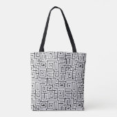 Kuba Style Pattern 280922 - White on Black Tote Bag (Achterkant)