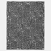 Kuba Style Pattern 280922 - zwart op wit Fleece Deken (Voorkant)