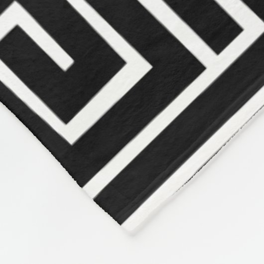 Kuba Style Pattern 280922 - zwart op wit Fleece Deken (Hoek)