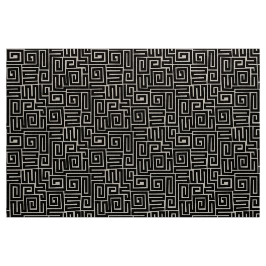 Kuba Style Pattern 280922 - zwart Stof (Yard (91,4 cm))