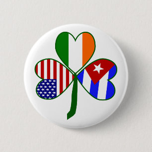 Kubaans-Iers-Amerikaanse klaver Ronde Button 5,7 Cm