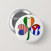 Kubaans-Iers-Amerikaanse klaver Ronde Button 5,7 Cm (Voorkant /achterkant)