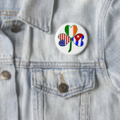 Kubaans-Iers-Amerikaanse klaver Ronde Button 5,7 Cm (In situ)
