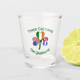 Kubaanse Ierse Amerikaanse Vlaggen Shamrock Persoo Shot Glas