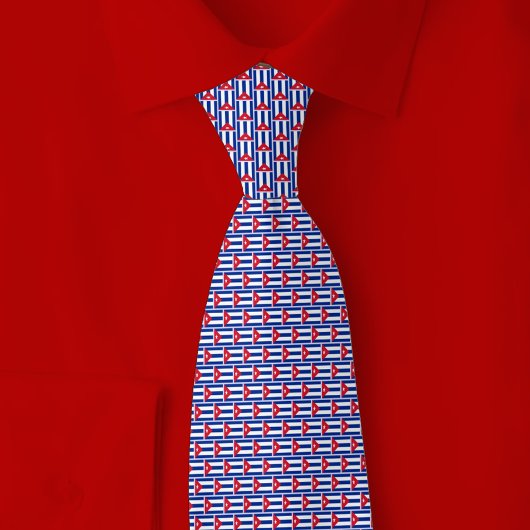 Kubaanse Vlag Baksteenpatroon Stropdas