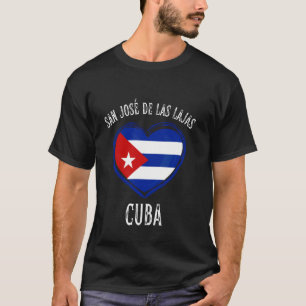 Kubaanse Vlag Hart San Jose De Las Lajas Stad T-shirt