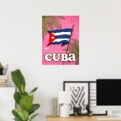 Kubaanse vlag vintage reisposter poster (Thuiskantoor)