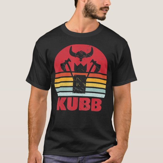  KUBB Motive Viking Game Viking Chess Retro T-shirt (Voorkant)