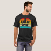 Kubb retro sunset kubb yard speler t-shirt (Voorkant volledig)
