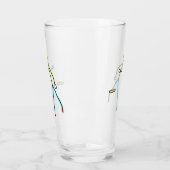 Kubb Spelende Stickman Glas (Links)