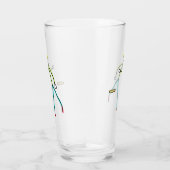 Kubb Spelende Stickman Glas (Rechts)