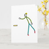 Kubb Spelende Stickman Kaart (Gele Bloem)