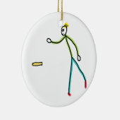 Kubb Spelende Stickman Keramisch Ornament (Rechts)