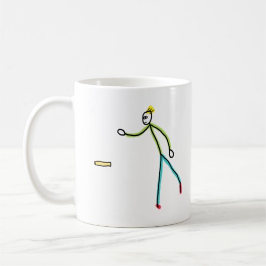 Kubb Spelende Stickman Koffiemok (Links)