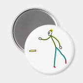 Kubb Spelende Stickman Magneet (Voorkant / Achterkant)