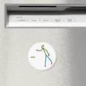 Kubb Spelende Stickman Magneet (Insitu (Vaatwasser))