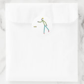 Kubb Spelende Stickman Ronde Sticker (Tas)