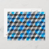 Kubben van grijs en blauw briefkaart (Voorkant / Achterkant)