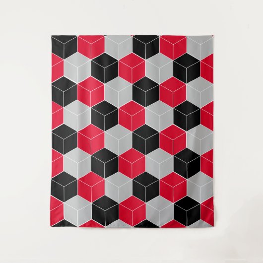Kubiek 3D-patroon Wandkleed (Voorkant)