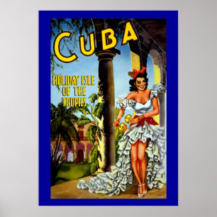 kubieke reisposter voor Cubaanse danseres Poster