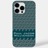 Kubieke staalnaam donkerblauwgroen gepatterd Case-Mate iPhone case (Achterkant)