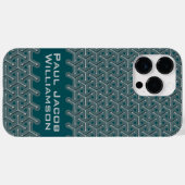 Kubieke staalnaam donkerblauwgroen gepatterd Case-Mate iPhone case (Achterkant (horizontaal))